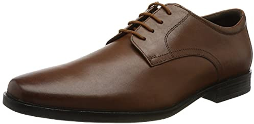 Clarks Men's Bensley Lace Oxford, Lea marrón Oscuro, 47 EU