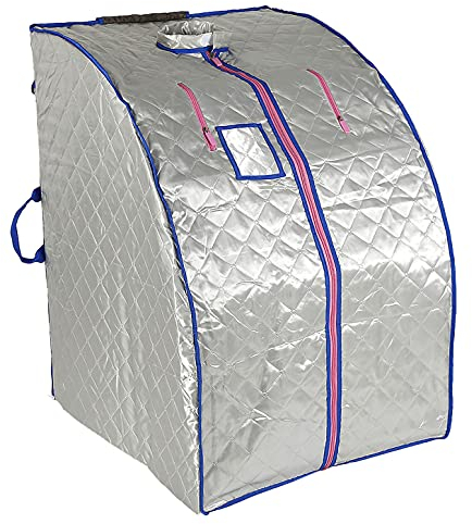 Sauna infrarouge portable - Sauna portable - Sauna à domicile - Sauna infrarouge portable - Pour 1 personneSauna Box d'intérieur Chauffage portable 1000 W - Favorise la circulation sanguine (argent)