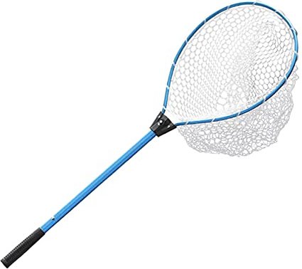 N/A Rete da Pesca Guadino per Pesci, Manico telescopico Pieghevole Pieghevole, Rete in Materiale di Gomma Resistente, Cattura o Rilascio Sicuro del Pesce - Blu