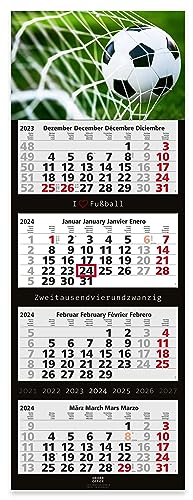 Geiger-Office 4-Monats-Wandkalender 2025 Fußball Großformat 33 x 90 cm mit attraktivem Fußball-Bildmotiv