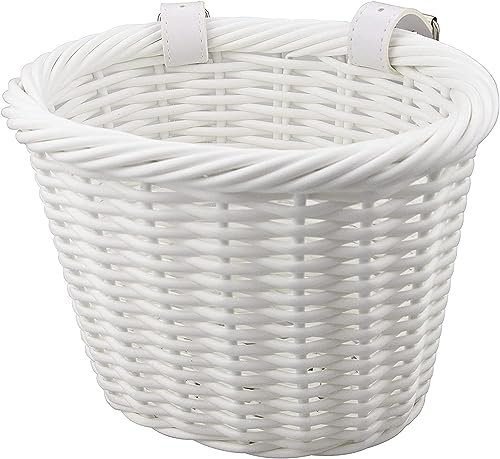 ZUKKA Mini Cestino per Bici Tessuto per Manubrio Bici Cestino per Bici da Donna Ragazza per Scooter (Bianco)