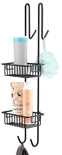 bremermann Duschregal, Duschkorb, Badregal zum Einhängen - 2 Körbe - 70 cm (schwarz)
