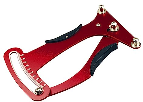 Fouvin Medidor de tensión de radios, siómetro de radios de metal, herramienta de calibración con escala para medir y corregir todos los radios de bicicleta, color rojo