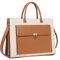 CLUCI Aktentasche Damen PU Leder 15.6 Zoll Laptoptasche Umhängetasche Vintage Business Tasche Arbeitstasche Aktenkoffer Bürotasche mit Schultergurt und Handschlaufe Umhängetasche Vintage Weiß