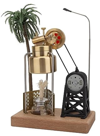NUGEN Mini modelo de máquina de vapor con unidades de generación de energía de vapor de caldera, mini trípode vertical oscilación modelo de máquina de vapor, máquina de vapor modelo educativo juguete