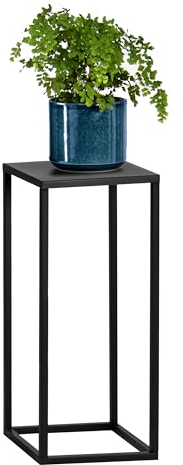 bremermann Blumenhocker, Metall-Pflanzenständer, moderne Blumensäule ideal für Wohnzimmer, Flur und Büro, platzsparendes Regal für Dekoration und Zimmerpflanzen, aus Metall in schwarz