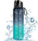 FULDENT Trinkflasche 1L Sport Wasserflasche [Trinkflasche BPA Frei] Trinkflasche mit rutschfest Gummi Grip Geeignet für Die Fahrrad, Outdoor, Schule, Gym
