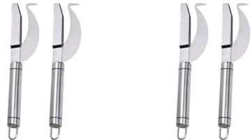 PRETYZOOM 2 Juegos Escalador De Raspador De Pescado Cortador De Pescado Multifuncional Raspador De Escamas De Pescado Pelador De Piel De Pescado Acero Inoxidable Silver 2 Piezas * 2