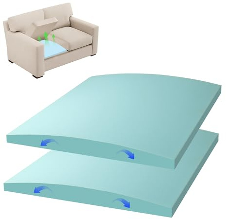 Desunqin 2PCS 22 x 22 x 2.4 in Large Size Couch Cushion Support for Sagging Seat, 40D Arc Sofa Cushion Support, High Rebound Couch Seat Support, Repair Sofa Dents to Improve Comfort, Blue