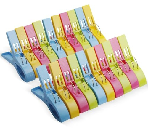 Paquete De 20 Pinzas para La Ropa,Pinzas para Toallas De Playa, Pinzas para Toallas Adecuado para Sillas De Playa Y Tumbonas Se Puede Utilizar para Sujetar Ropa,Toallas De Playa,Toallas De Baño,Etc