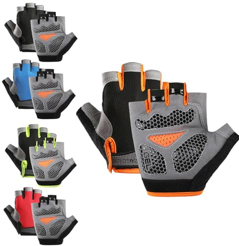 GWAWG Half Finger Cycling Gloves Thickened Anti Slip Padded Fingerless Mountain Bike Gloves for Men Women Climbing Riding Fitness