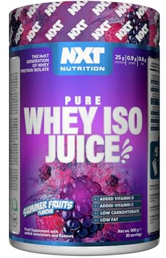 NXT Pure Whey ISO Juice – Summer Fruits Flavour | 100% Whey Protein Isolate | 25g Protein, Low Carb, Low Fat, Added Vitamin D & C | Light Juice-Like Taste | 30 Servings