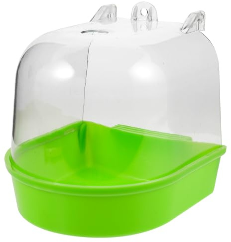 GALPADA Bañera para Pájaros Colgante para Jaula Baño Compacto sin Fugas Baño de Loros y Periquitos Bañera de Plástico Resistente Accesorio para Aves Domésticas Fácil Instalación