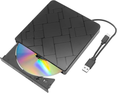 Lefunpets External Blu Ray Drive, USB 3.0 & Type-C Blu Ray Drive, Portable Blu Ray DVD/CD/BD Player, 3D Optical Bluray Drive Compatible With Window Macos for Macbook Laptop Desktop