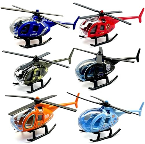 VorPrillynt Helicoptere Enfant, 6pcs Alloy Airplane Model, Avion Jouet Enfant, Miniatur Avion Model, Cadeau Noël Anniversaire Jeu Collection Garçon Fille