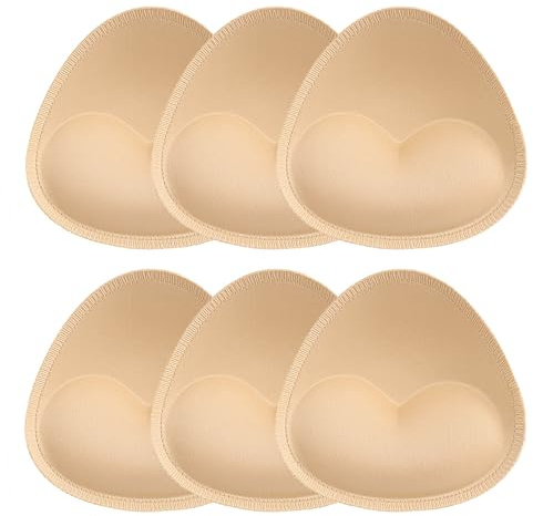 Almohadillas de Sujetador - 3 Pares Inserciones Extraíbles Triángulo Rellenos Push-up para Bikini, Sujetador Deportivo y Traje de Baño Mujer