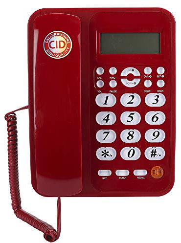Dpofirs Telefono Fisso Telefono Fisso Telefono Fisso Telefono chiamante Rosso Telefono Fisso Fisso Telefono con Filo Funzioni Vivavoce per Lavoro o Famiglia (specialmente per Persone anziane)