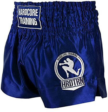 Hardcore Training Classic Muay Thai Shorts Män Thaiboxning Kickboxning Boxning MMA Kamp Sparring (DE/NL/SE/PL, Alfa, 3XL, Regelbunden, Regelbunden, Blue Blue)