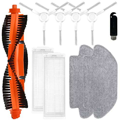 liveryde Accesorios Repuestos compatibles para Xiaomi Robot Vacuum Mop 2S / Mop P/Mop Pro / S12 / T12 B106GL, 1 Cepillo Central, 4 cepillos Giratorio, 2 filtros hepa, 2 paños de fregado