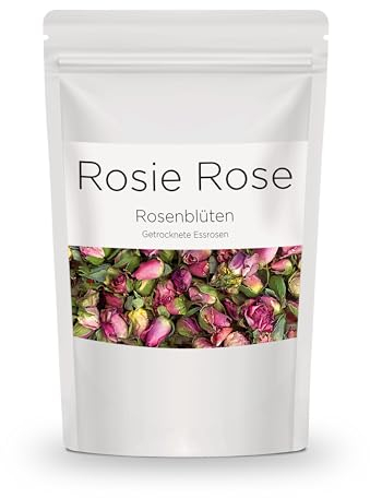 Essbare Rosenblüten (Rosa) I 50g I getrocknete Rosenblüten Deko für Hochzeiten, Tortendeko, dekorieren, backen & Kochen I 100% natürlich (Vintage Rose)