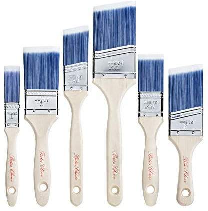 Bates- Paint Brushes, 6 Pack, Treated Wood Handle, Paint Brushes for Walls, Stain, Furniture