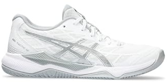 ASICS Damen Gel-Tactic 12 Sneaker, Weiss Reinsilber, 39.5 EU
