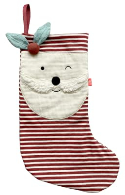 kikadu Nikolausstiefel - Aus 100% GOTS zertifierter Bio-Baumwolle, mit besticktem Nikolausgesicht, zum Befüllen mit Kleinigkeiten