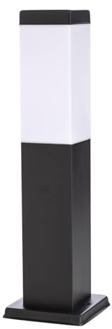 Lindby Außenleuchte Honula (spritzwassergeschützt (Modern) in Schwarz aus Edelstahl (1 flammig, E27) - Wegeleuchte Pollerleuchte Wegelampe Sockelleuchte