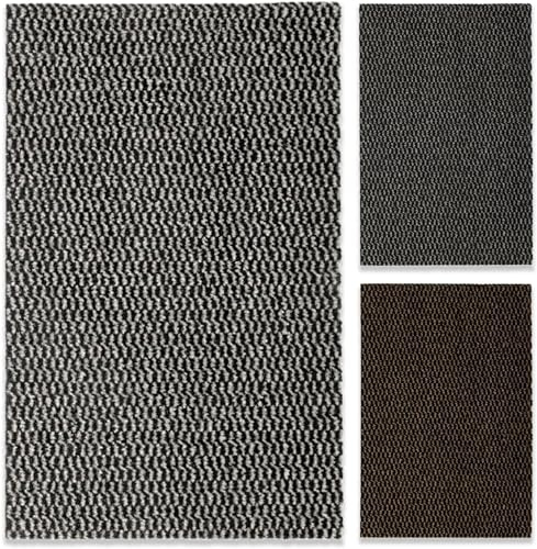 KARAT Tapis Anti-salissures Melange - Tapis de Porte pour l'intérieur et l'extérieur - Facile d'entretien - Antidérapant (Noir-Blanc, 200 x 150 cm)