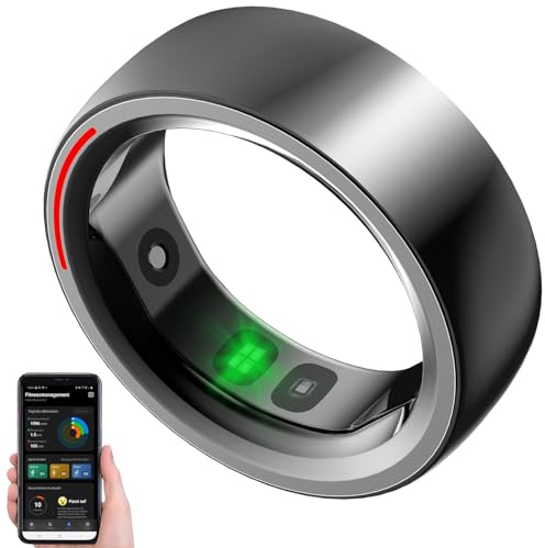 Newgen Medicals Fitnesstracker Ring: Fitness- & Schlaftracker-Ring mit Herzfrequenz- & SpO2-Anzeige, Gr. 63 (Multifunktions-Smart, Fingerringe Damen, Fernbedienung)