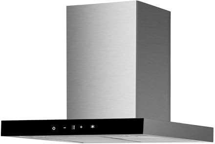 Respekta Dunstabzugshaube/Wandhaube 60 cm / Edelstahlgehäuse mit Glasfront in Schwarz/Abluft - und Umluftfunktion/Sira/A++ / 57,8 – 67 dB