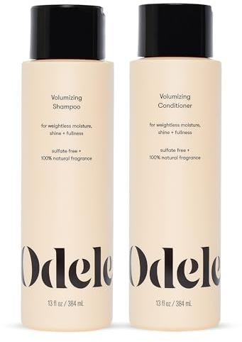 Odele Volumizing Sulfate-Free Shampoo & Conditioner Set, Adds Moisture, Shine, and Fullness for Straight or Wavy Hair Types, 13 Fl Oz Each (2-Pack)
