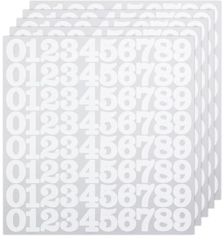 1 Inch Number Stickers, Vinyl Self Adhesive Sticker - (5 Sheets White) | for Marking, Classifying, Labeling and Decorating,White Stickers for Organizing, Lockers, Sign, Note, Bins, Storage and More