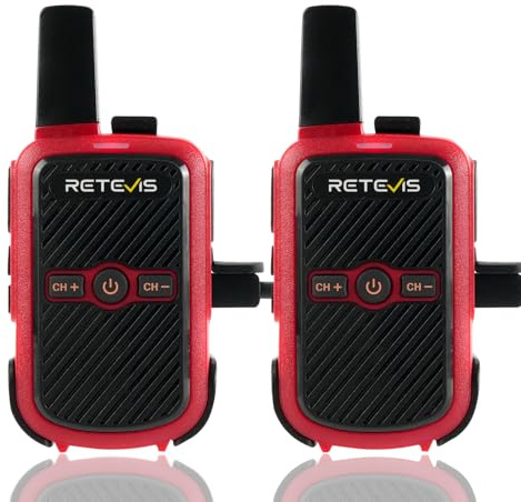 Retevis RT15 Walkie Talkie, Uppladdningsbar Professionell Walki Talki, 1000 Mah, Vox, Out Of The Box, Long Range Walkie Talkie För Familjeresor, Vandring, Camping, Utomhus (Röd, 1 Par)
