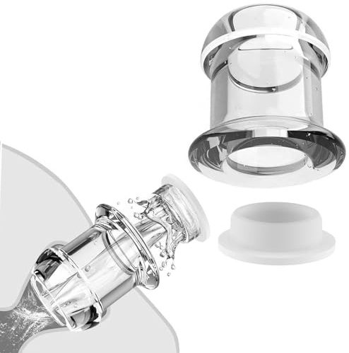 Medium Hollow Peep Transparent Anal Plug with Anti-Leakage Liquid Plug