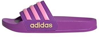 adidas Mixte enfant Adilette Shower Slides Sandal, Purple Burst/Bliss Pink/Semi Ice Tangerine, 36 2/3 EU