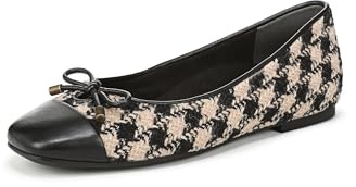 Vionic Womens Klara Ballet Flat Shoes, Wide Fit, Black Houndstooth, UK 5.5