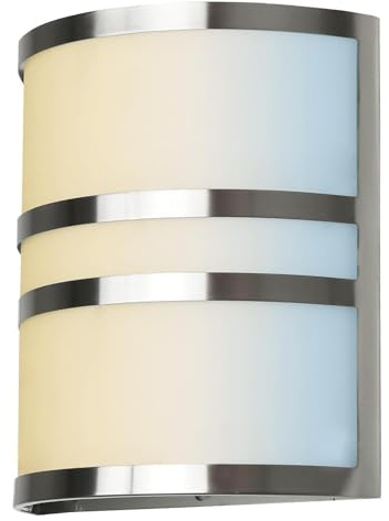 Diodesy- LED Wall Sconce Half Cylinder Light Fixture with Middle Band Brushed Nickel 15W (75W Equivalent) 3000K/4000K/5000K Color Adjustable 1050 Lumen Dimmable ETL Listed for Hallway Bedroom Bathroom