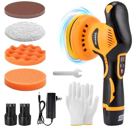 2027 Buffer Polisher, 8-Speed 1200W Power with 2 Batteries & LED Display