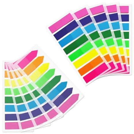 Ruvan Lot De 1500 Pièces Marque Page Autocollant, Marqueur De Page Onglets D'Index, Post It Marque Page, Marque Page Adhesif, Adhesives Notes Repositionnables(8 Couleurs)