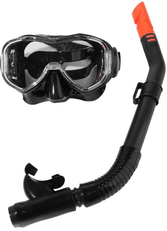 Maschera subacquea impermeabile per lo snorkeling Respirazione sicura Muta da sub per donna Antiappannamento Occhialini da nuoto senza perdite Per adulti(Black)