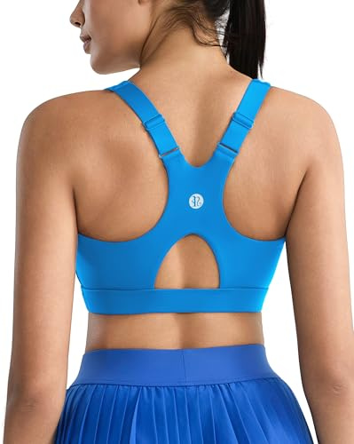 RUNNING GIRL High Impact Sports Bras for Women, Racerback Adjustable Straps Sports Bras for Women with Sewn in Pads