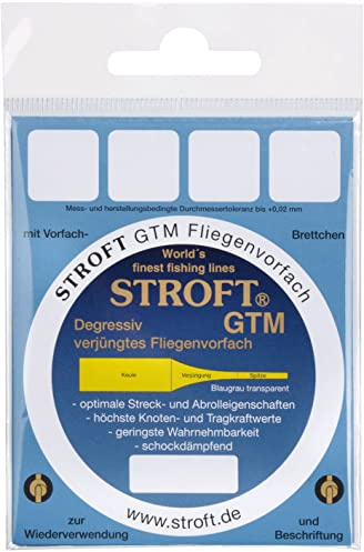 STROFT GTM Fliegenvorfach gezogenes Vorfach 12ft / 375cm alle Stärken (0,27mm - 0X)