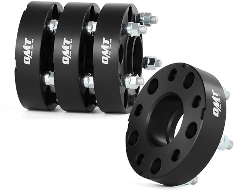 Orion Motor Tech 5x5 Wheel Spacers Compatible with Jeep Wrangler JK Grand Cherokee Commander, 1.5 Wheel Spacers with 1/2x20 Studs, 5x127 71.5 mm Hub Centric Wheel Spacer Kit, Set of 4, Black