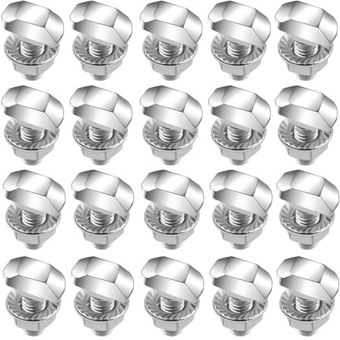 Tornillos de cabeza de martillo M6 x 16, 20 unidades, tuercas de brida de acero inoxidable, tornillo de cabeza de martillo con tuercas de bloqueo para rieles de montaje fotovoltaicos fotovoltaicos