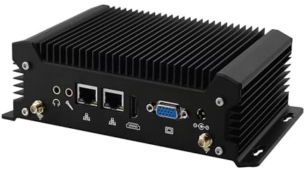 MNBOXCONET Fanless Mini PC Industrial Core i7 8560U/8665U, Micro Computer Barebone DDR4, 2X RS232 COM, RJ45 LAN, Wifi5/BT4.2, Support Linux/Debian/Proxmox Appliance Hardware