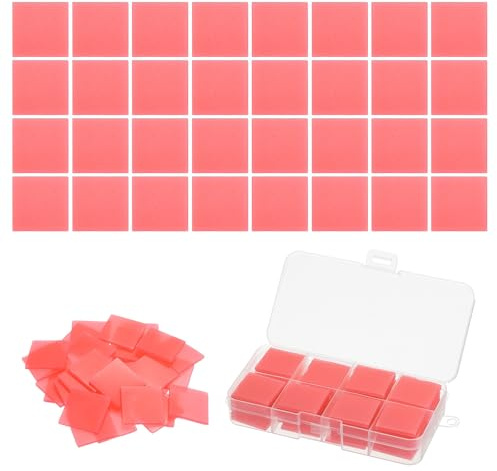 PATIKIL 72 Piezas De Cera Arcilla Pegamento Para Pintura De Diamantes 5D Cuadrados Recambios De Pegamento Para Arte De Diamantes DIY Con Caja De Pintura (25 mm/1, Rojo)