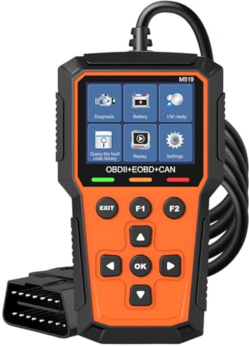BAIFULAI Dispositivo de diagnóstico OBD2 para coche, escáner OBD2 con todas las funciones OBDII, 13 idiomas, evaluación de datos en tiempo real, universal para camiones y coches, para lector de
