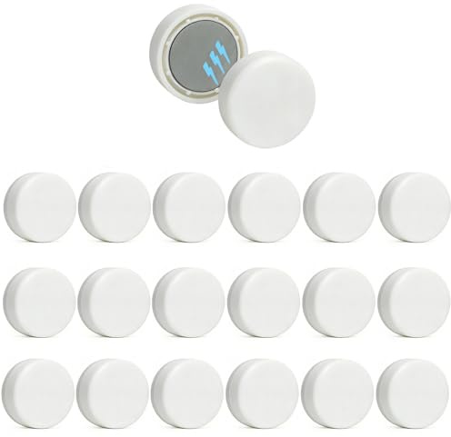 Wulshome 18 PCS Magnetic Shower Curtain Weights, Strong Shower Curtain Magnets Curtains Weights for Hems No Sew Outdoor Heavy Duty Curtains Liner Magnets for Drapery Tablecloth Refrigerator(White)