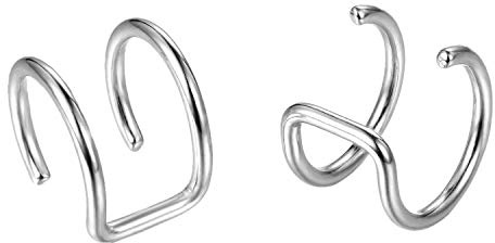 Flongo Ohrklemme ohne Loch Ohrringe Ohrstecker Ohrclip Fake Plug Fakeplugs Captive Ring Ohrpiercing Helix Cartilage Knorpel Piercing für Herren, Damen